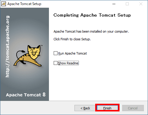 ApacheTomcat8.5.16インストール手順8